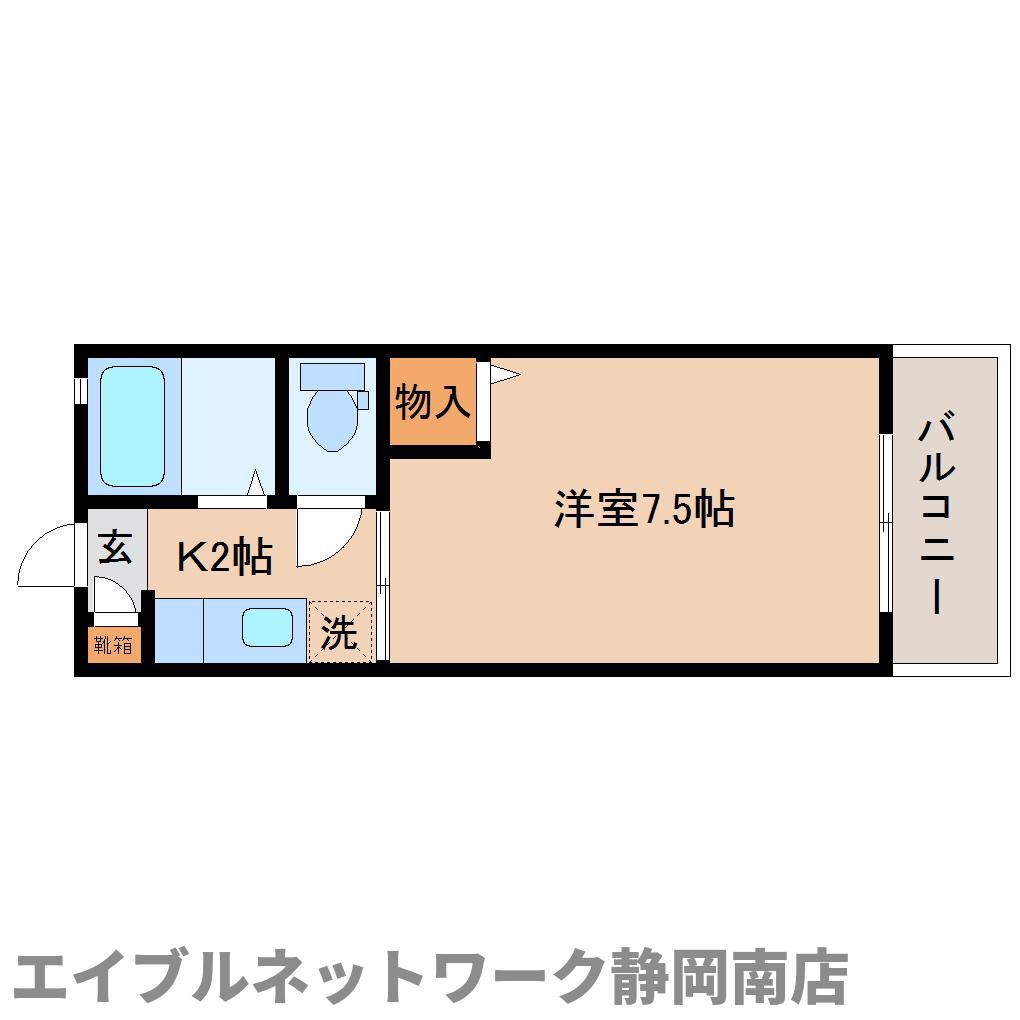 シャルム静香B(1K/1階)の間取り写真