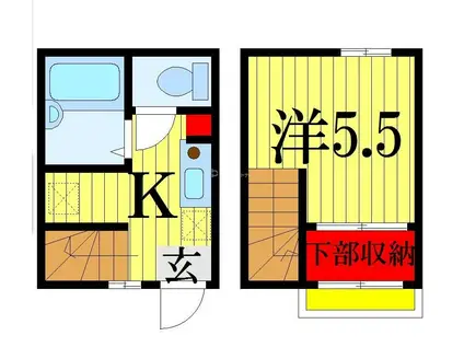 ビラモジュール藤崎(1K/1階)の間取り写真