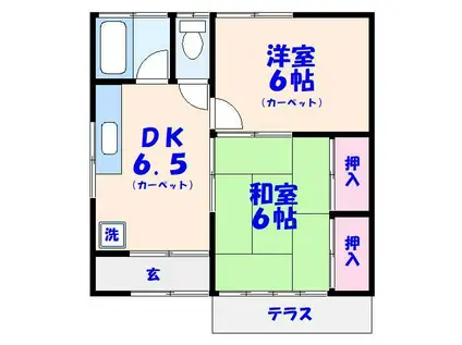大沼荘(2DK/1階)の間取り写真