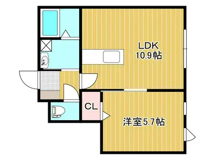 アルシオーネN10(1LDK/2階)の間取り写真