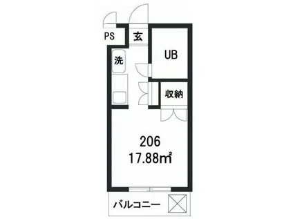 コスタ武蔵小杉(ワンルーム/2階)の間取り写真