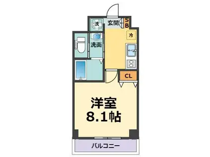 エール鳴尾(1K/3階)の間取り写真