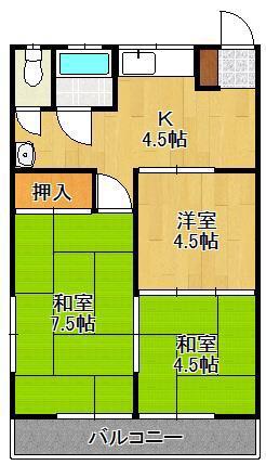 西田ビル(3K/3階)の間取り写真