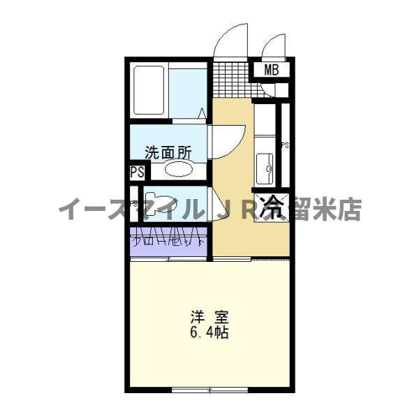 レスピラールI(ワンルーム/1階)の間取り写真