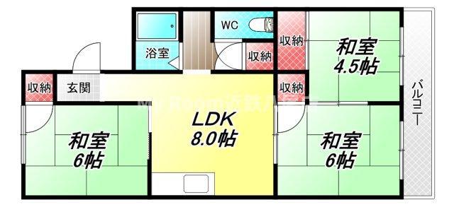 ガーデンハイツナカムラ(3DK/1階)の間取り写真