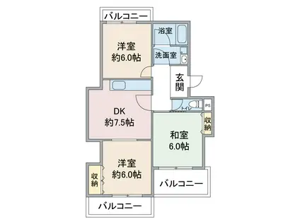 サンファミリア長久手I(3DK/1階)の間取り写真