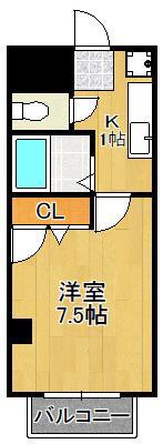 コーポ川口(1K/2階)の間取り写真