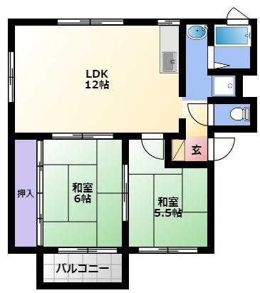 シティハイムソファレ(2LDK/2階)の間取り写真