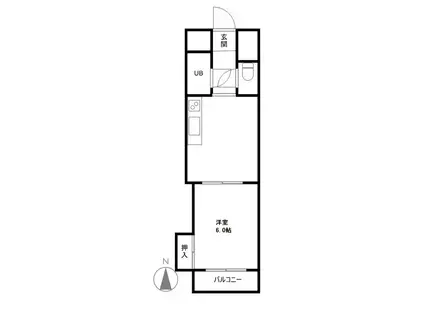 サンシティ吉成(1DK/4階)の間取り写真