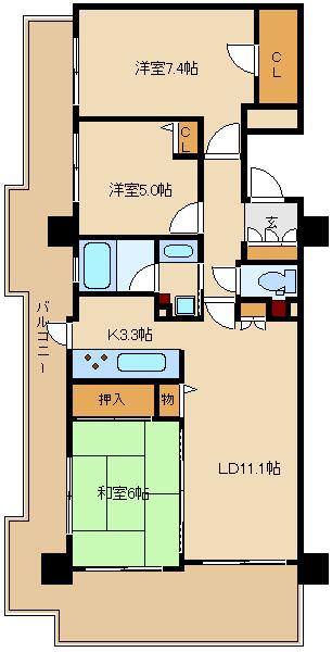 ファミール新大阪ネクス都(3LDK/13階)の間取り写真