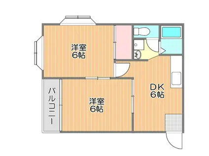 ジュエル洲崎(2DK/3階)の間取り写真