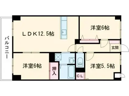 クレセール守恒(3LDK/5階)の間取り写真
