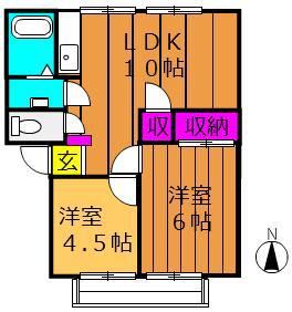 メゾンセンチュリー(2LDK/2階)の間取り写真