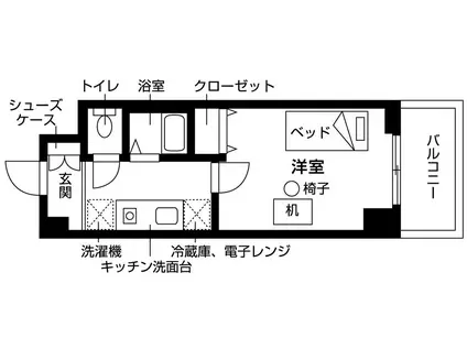 STARSHIP南茨木I(1K/3階)の間取り写真