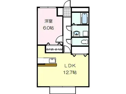 グランドガーデンツインステージ(1LDK/2階)の間取り写真