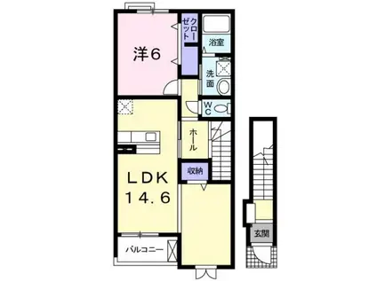 グレースTOKI(1LDK/2階)の間取り写真
