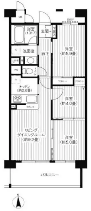 ピエス綱島 3階階 間取り
