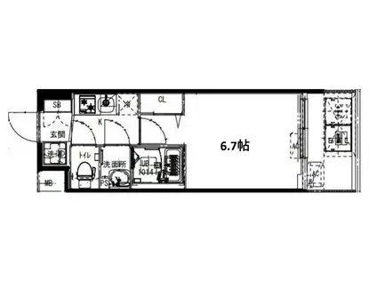 ALIVIS福島海老江(1K/10階)の間取り写真