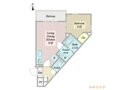 CHERIM清水(1LDK/2階)の間取り写真