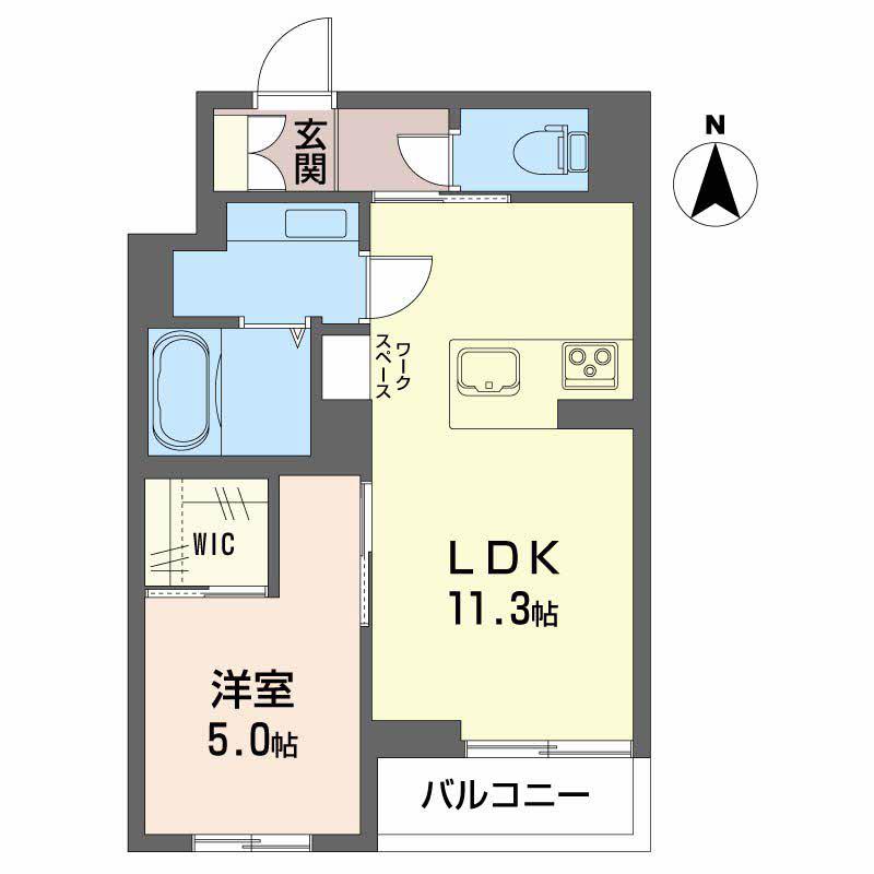 リベラ美沢(1LDK/2階)の間取り写真