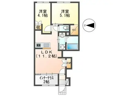 LIGHT SNOW(2LDK/1階)の間取り写真