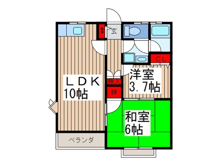 アネックスYAMAI(2LDK/2階)の間取り写真