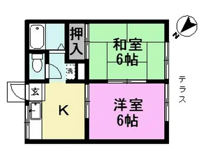 プレインコーポAMK(2K/1階)の間取り写真