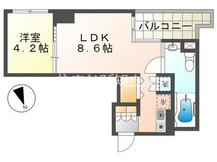 KAGAYAKI SQUARE(1LDK/5階)の間取り写真
