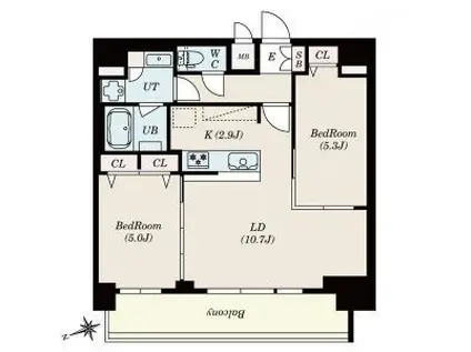 S-RESIDENCE四日市安島ALOGGIO12月契約限定キャンペ(2LDK/13階)の間取り写真