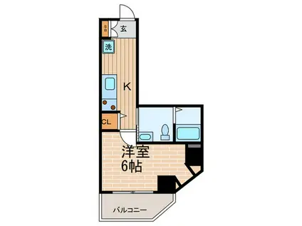 UーRO湊川公園前(1K/9階)の間取り写真