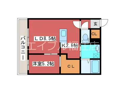 LEJONS GARDEN(1LDK/2階)の間取り写真