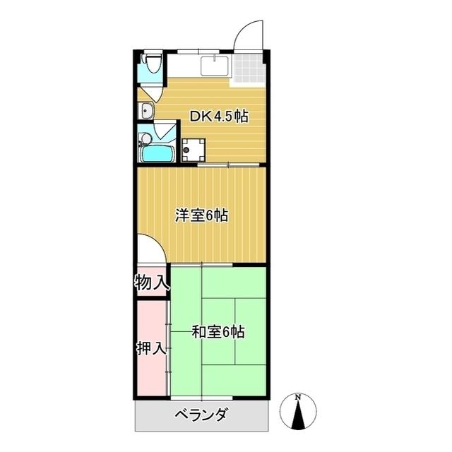 カレント沼(2K/3階)の間取り写真