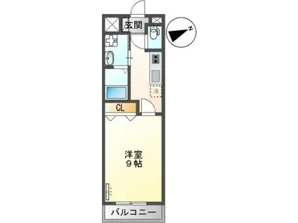 クオリティパレス(1K/1階)の間取り写真