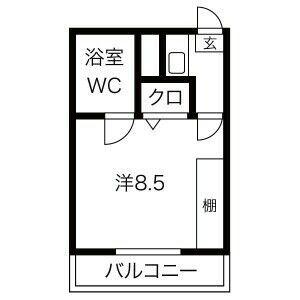 サンポート・6(1K/1階)の間取り写真