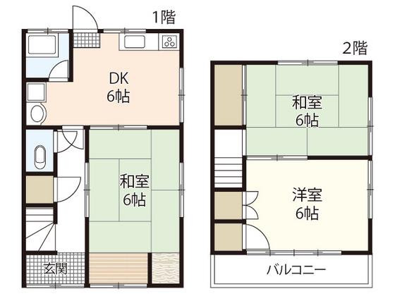 畠山アパート(3DK/1階)の間取り写真