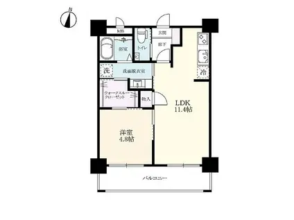 プレミアムタワー佐賀駅北(1LDK/6階)の間取り写真