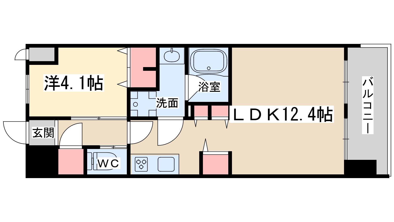 スプランディッド梅田グランノース(1LDK/10階)の間取り写真