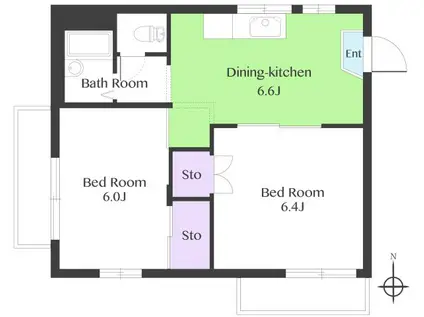 MK・HILLS(2DK/2階)の間取り写真