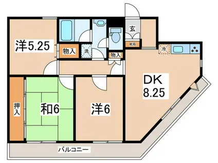 ベルメゾンT(3DK/1階)の間取り写真