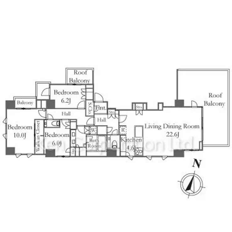 ザ・パークハウス広尾 6階階 間取り