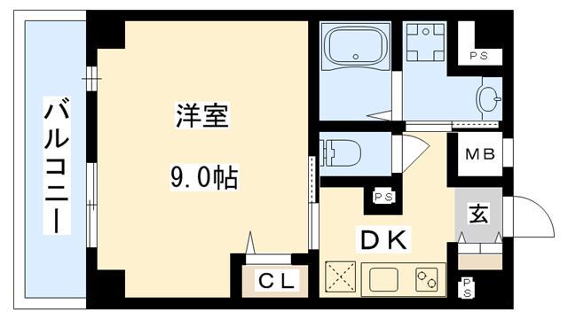 クレールフォレスタ(1K/1階)の間取り写真