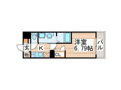 コンフォートレジデンス仙台東口(1K/8階)の間取り写真