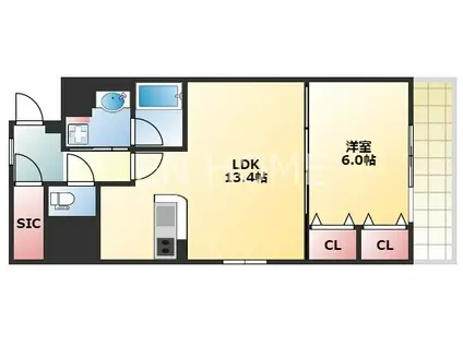 S-RESIDENCE 学園坂(1LDK/5階)の間取り写真