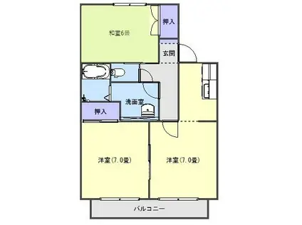フレグランスミカ(2LDK/1階)の間取り写真