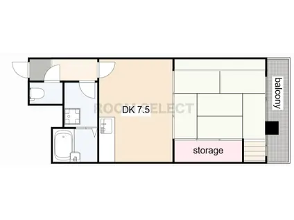 アメニティ雁道(1DK/2階)の間取り写真