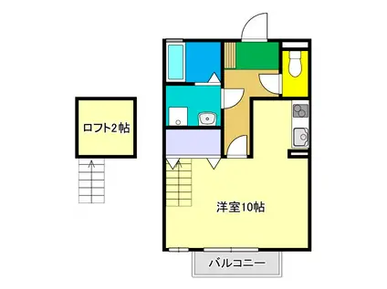 輝パレス(ワンルーム/2階)の間取り写真