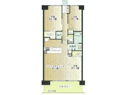 リビオシティ船橋北習志野(3LDK/7階)の間取り写真