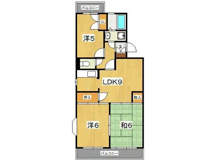 第1府川マンション(3LDK/3階)の間取り写真