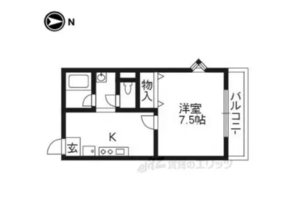 アブレスト四条大宮(1K/3階)の間取り写真