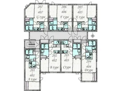 QUADOR川名(1LDK/4階)の間取り写真